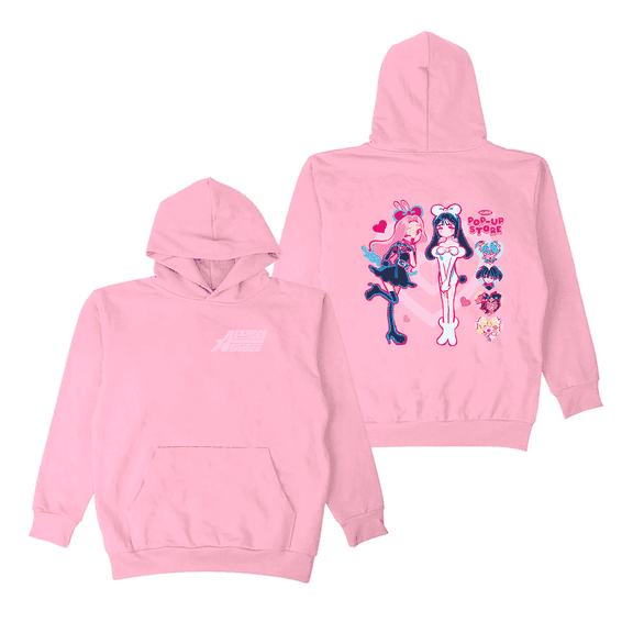 Alien Stage ALNST Merch Hoodies Pink Heart Logo Mizi Sua Merch Hoodie Unisex Pullover Long Sleeve