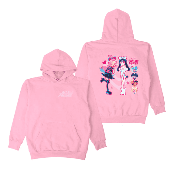 Alien Stage ALNST Merch Hoodies Pink Heart Logo Mizi Sua Merch Hoodie Unisex Pullover Long Sleeve