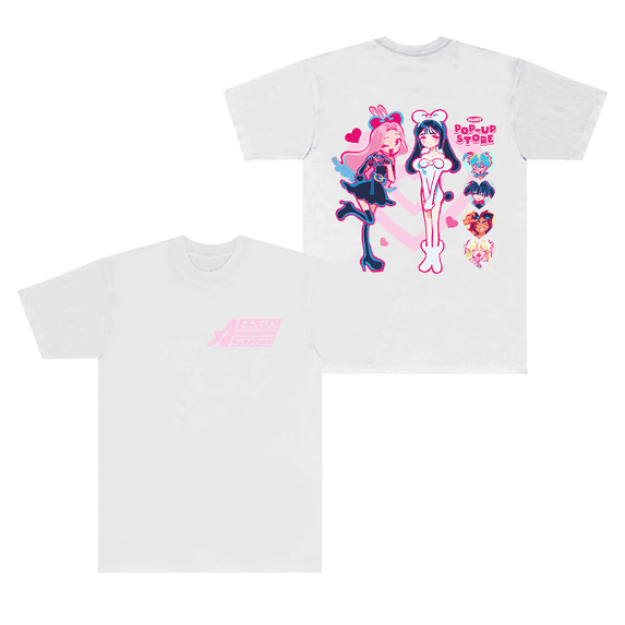 Alien Stage ALNST Merch T-Shirt Pink Heart Logo Mizi Sua Short Sleeve T Shirts Tee Top