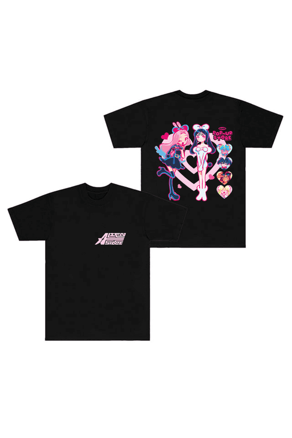 ALNST Merch T-Shirt Pink Heart Logo Mizi Sua Short Sleeve T Shirts Tee Top