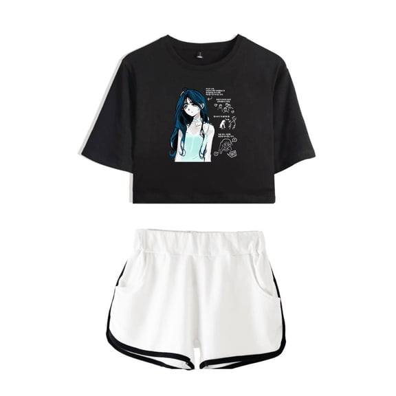 Alien Stage Crop Tops Shorts Suits Sua New Graphic Printed Short Sleeves Top Women T Shirts Summer