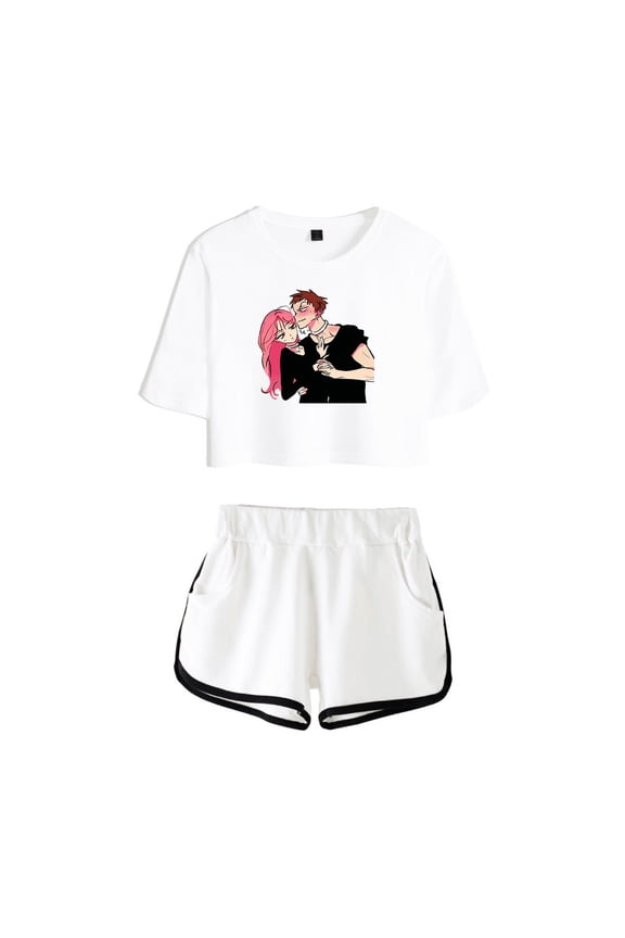 Alien Stage Merch ALNST Crop Mizi ALNST Short Sleeve Summer T-Shirt Short Sleeves Girl Shorts Tees