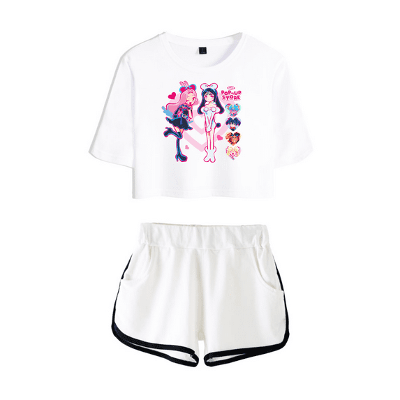 Alien Stage Merch Crop Top Hrart Logo Mizi Sua T-Shirt Shorts Suit ALNST Short Sleeve Graphic Women Girl Tee