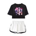 thumbnail image 1 of Alien Stage Merch Crop Top Hrart Logo Mizi Sua T-Shirt Shorts Suit ALNST Short Sleeve Graphic Women Girl Tee, 1 of 2