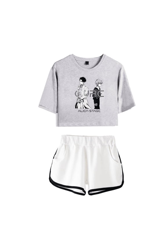Alien Stage Merch Crop Top Round 6 Ivan Till Battle Cure T-Shirt Shorts ALNST Short Sleeve Suit Girls Tees