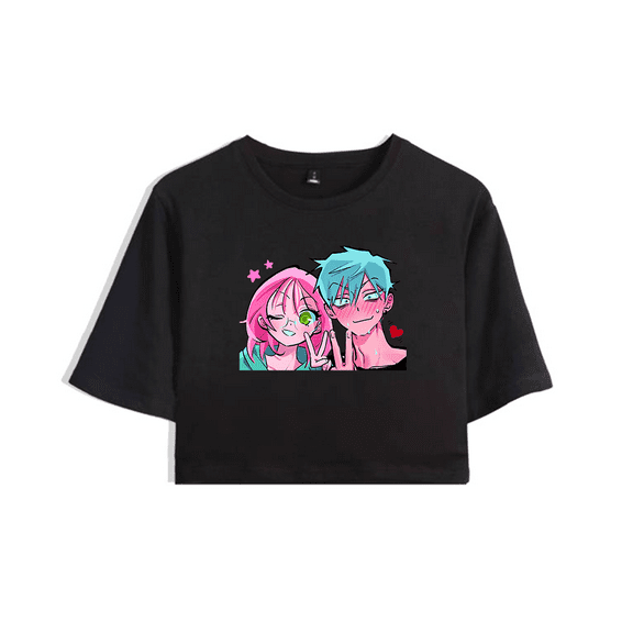 Alien Stage Merch Crop Top T-Shirt Hrart Logo Mizi Sua ALNST Short Sleeve Summer Harajuku Girls Top