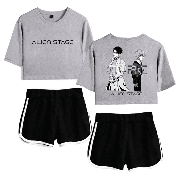 Alien Stage Merch Crop Top T-Shirt Shorts Suit ALNST Round 6 Ivan Till Battle Cure Short Sleeve For Women Girls Top Tee