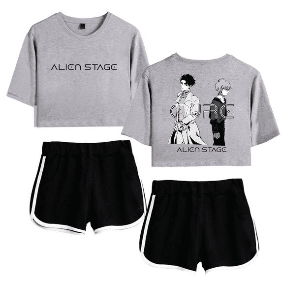 Alien Stage Merch Crop Top T-Shirt Shorts Suit ALNST Round 6 Ivan Till Battle Cure Short Sleeve For Women Girls Top Tee