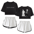 thumbnail image 1 of Alien Stage Merch Crop Top T-Shirt Shorts Suit ALNST Round 6 Ivan Till Battle Cure Short Sleeve For Women Girls Top Tee, 1 of 2