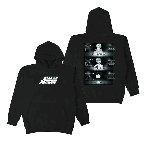 Alien Stage Merch Hoodie ALNST Top Rank Sweatshirt Long Sleeves Hooded Unisex Men Women Pullover,XL,Black