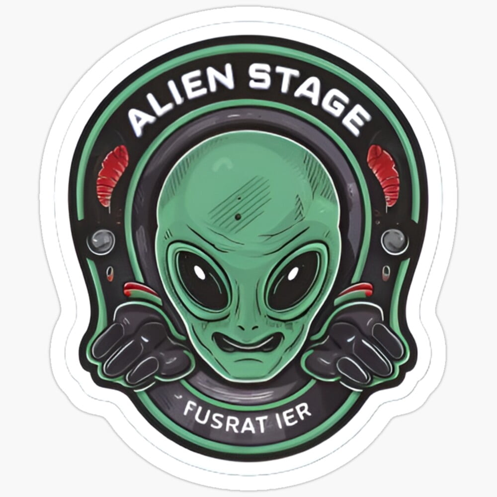 Alien Stage Sticker Phone Decal Water Bottle Stickers Car Decals ...