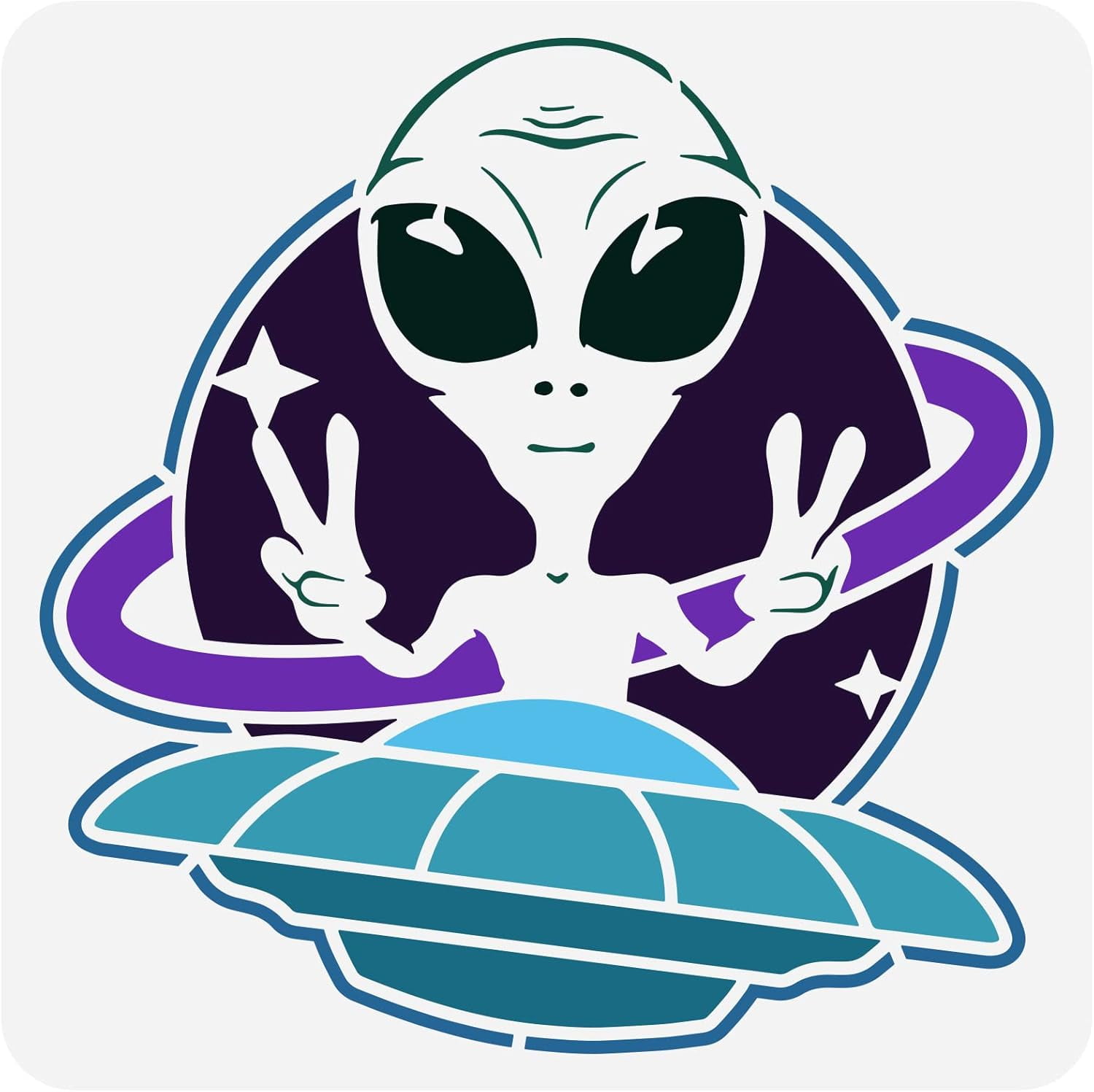 Alien Stencils for Painting 11.8x11.8inch Reusable Alien and UFO ...