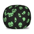 thumbnail image 1 of Alien Storage Toy Bag Chair, Supernatural Martiansal Beings from Other Planets Head of an Alien, Stuffed Animal Organizer Washable Bag, Small Size, Fern Green Black, by Ambesonne, 1 of 3
