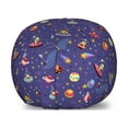 thumbnail image 1 of Alien Storage Toy Bag Chair, Ufo Trippy Odd Characters in Spaceship Hovering in Galaxy Futuristic Cartoon, Stuffed Animal Organizer Washable Bag, Small Size, Multicolor, by Ambesonne, 1 of 3