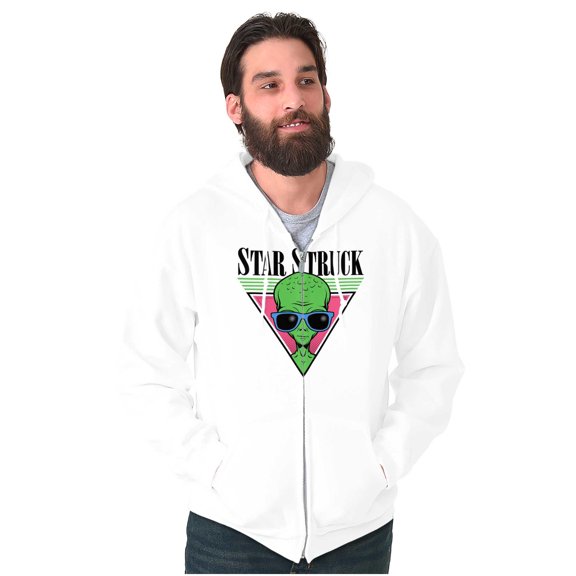 Alien Sunglasses Cool Funny UFOs Zip Up Hoodie Men's Women's Brisco Brands S