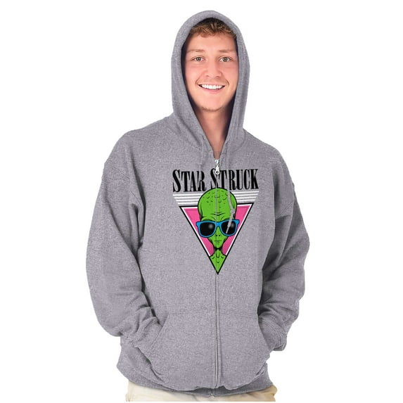 Alien Sunglasses Cool Funny UFOs Zip Up Hoodie Men's Women's Brisco Brands S