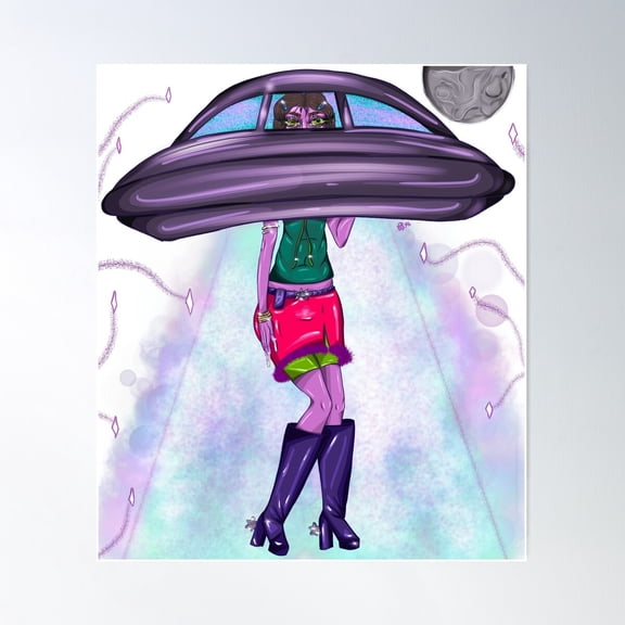 Alien Superstar - Cutie In A Saucer Poster Wall Art, Modern Wall Decor For Living Room Bedroom, 30x30 UNFRAMED