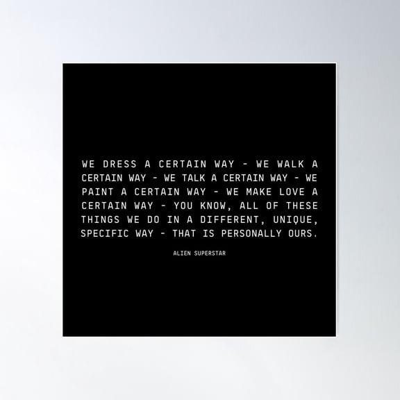 Alien Superstar Unique Lyrics Poster Wall Art, Modern Wall Decor For Living Room Bedroom, 30x30 UNFRAMED