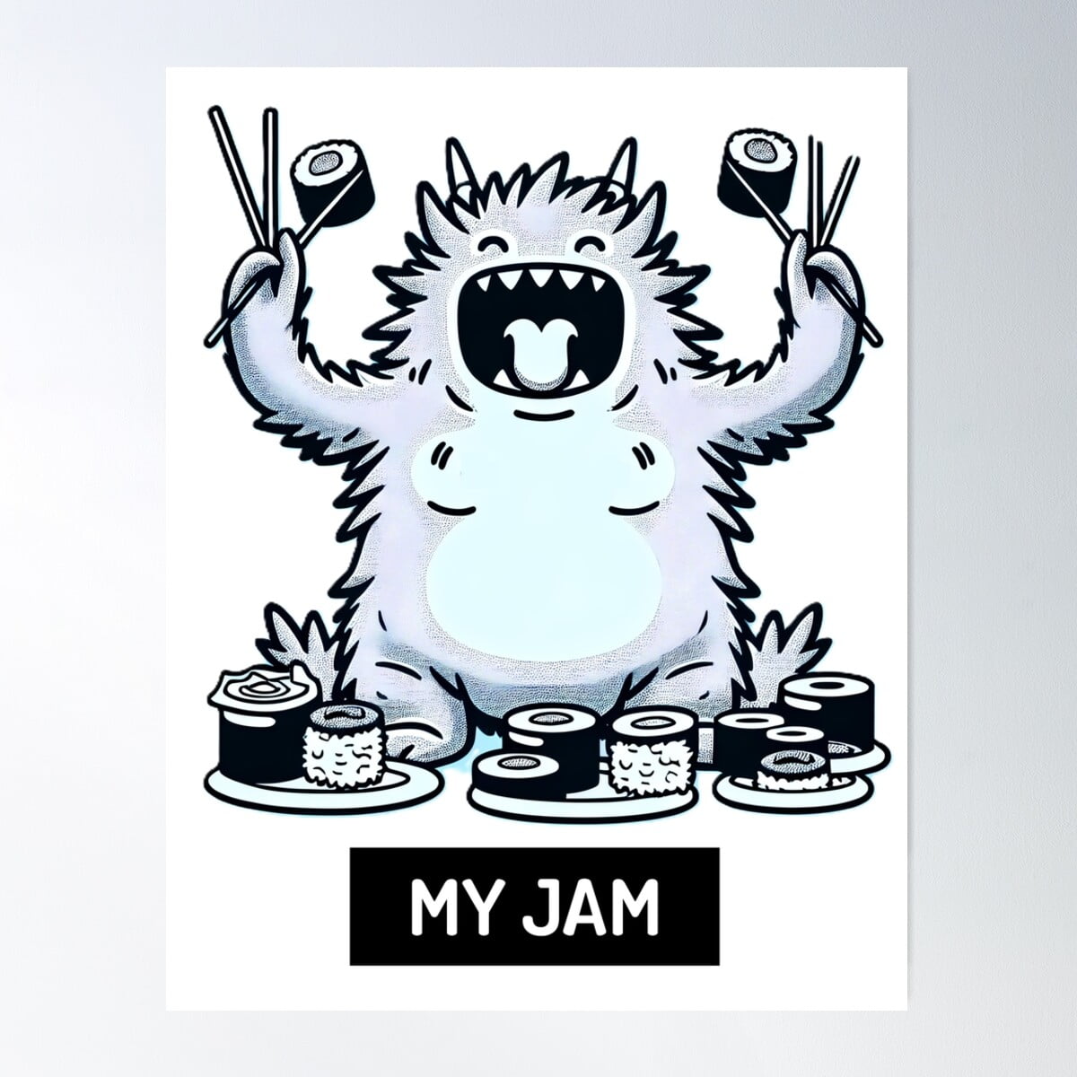Alien Sushi My Jam Poster Wall Art, Modern Wall Decor For Living Room ...