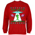 thumbnail image 1 of Alien Take Me to Your Leader Ugly Christmas Sweater Mens Sweatshirt Red LG, 1 of 1