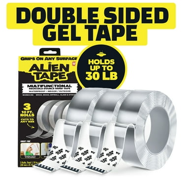Alien Tape Double Sided Tape Heavy Duty, Nano Tape, Double Sided Mounting Tape, Heavy Duty Double Sided Tape for Walls, Wall Tape, Clear Adhesive Tape for Photo Wall Décor As Seen on TV 30 Feet