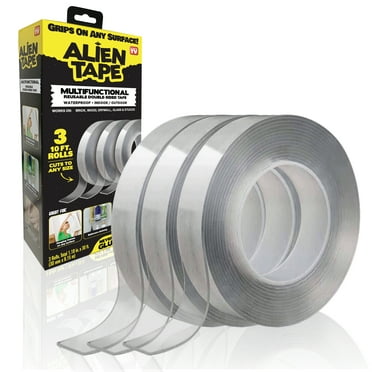 Alien Tape Double Sided Mounting Tape 3 Rolls Heavy Duty Nano Two Sided Clear 1.18 in x 10 ft
