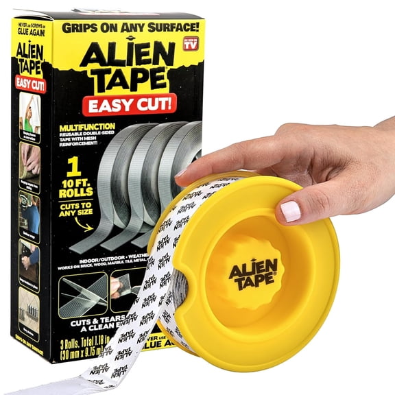 Alien Tape Double Sided Mounting Tape Heavy Duty Nano Two Sided Tape Clear Adhesive Grip, 1 Roll, 1.18 in x 10 ft