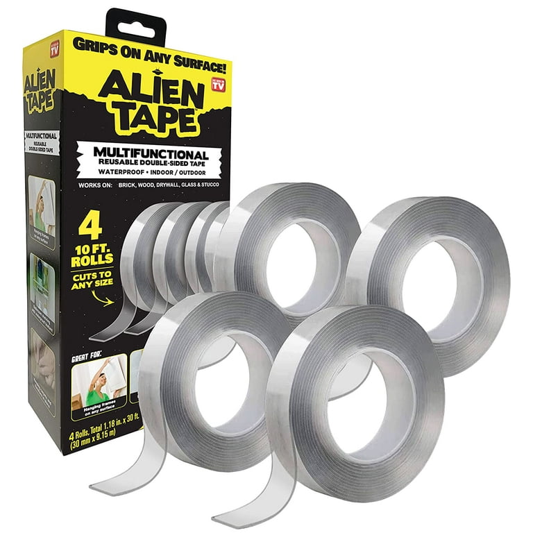 Alien Tape Nano Tape Multipurpose, Removable Adhesive Transparent Flex Grip  Mounting Double Sided Tape 4 Rolls 