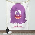 thumbnail image 1 of Alien Tapestry, Monster Making a Silly Face Troll Smiling Print, Wall Hanging for Bedroom Living Room Dorm Decor, 60W X 80L Inches, Pale Purple Burnt Sienna Dark Magenta Champagne, by Ambesonne, 1 of 5