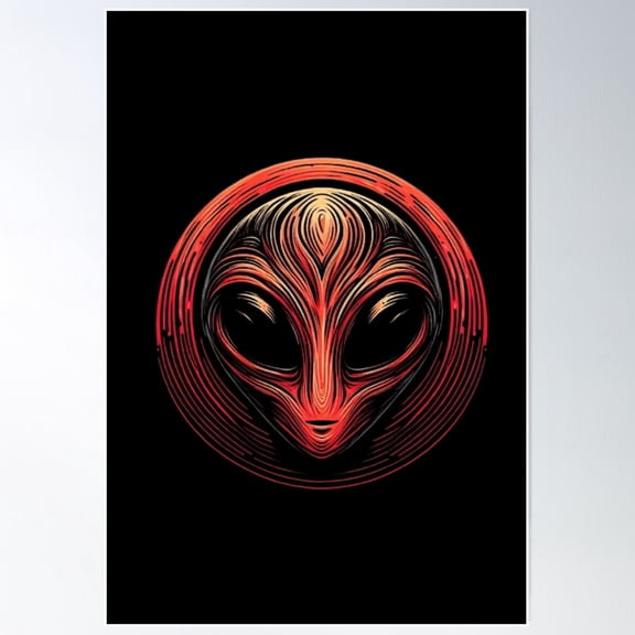 Alien - The Red Man 1 (Transparent Background) Poster Wall Art, Modern Wall Decor For Living Room Bedroom, 24x36 UNFRAMED