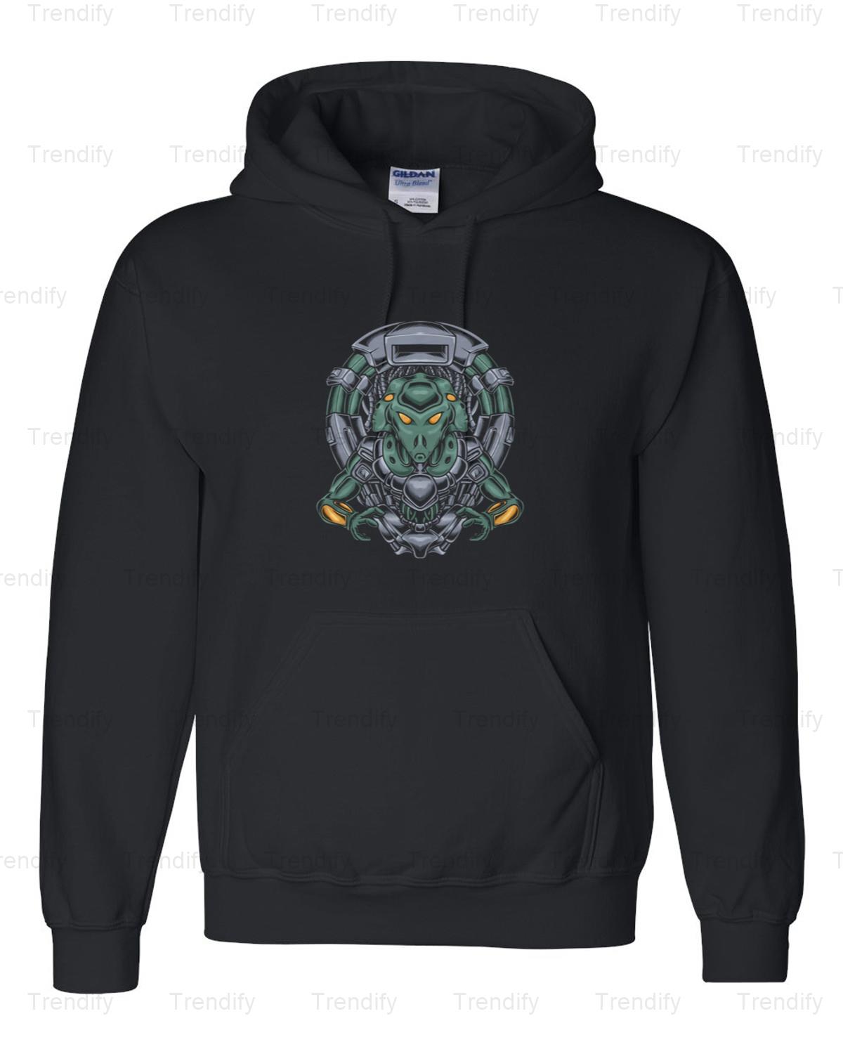 Alien Three Head Mecha Sci-Fi Futuristic Anime Graphic Hoodie M3080194 ...