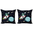 thumbnail image 1 of Ambesonne Alien Throw Pillow Cover 2 Pack, Extraterrestrial Being Hello, 20", Multicolor, 1 of 2