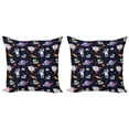 thumbnail image 1 of Ambesonne Alien Throw Pillow Cover 2 Pack, Galaxy Asteroid UFO Astronaut, 16", Multicolor, 1 of 2