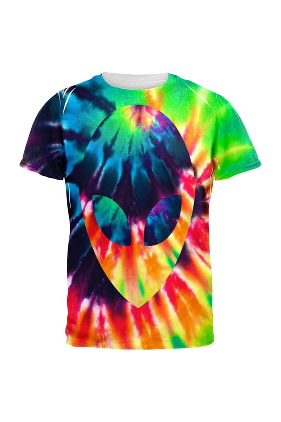 Alien Tie Dye All Over Adult T-Shirt - X-Large