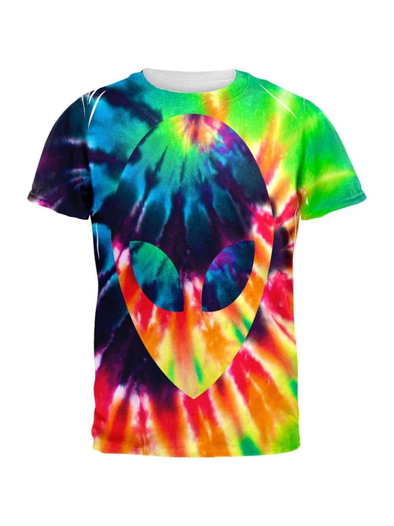 Alien Tie Dye All Over Adult T-Shirt - X-Large
