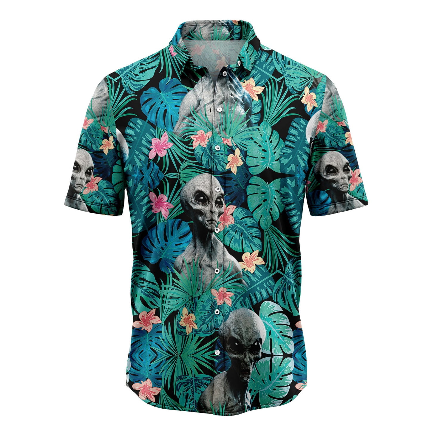 Alien Tropical Aloha Hawaiian Shirt - Walmart.com
