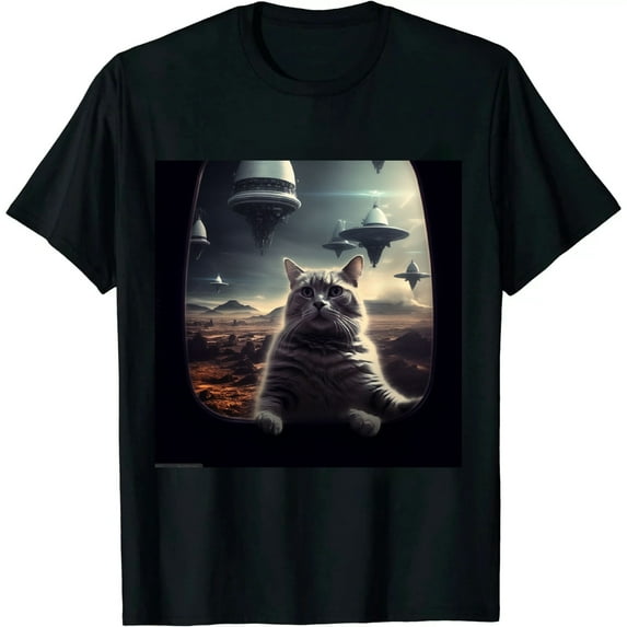 Alien UFO Funny Cat Lover T-Shirt