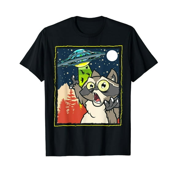 Alien UFO Funny Raccoon Whisperer Cute Trash Panda Vintage Mystery T-Shirt