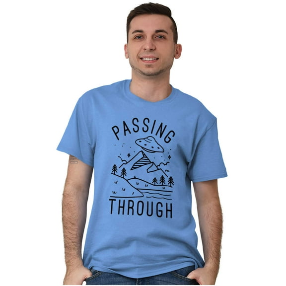 Alien UFO Passing Through Cute Funny Men's Graphic T Shirt Tees Brisco Brands L