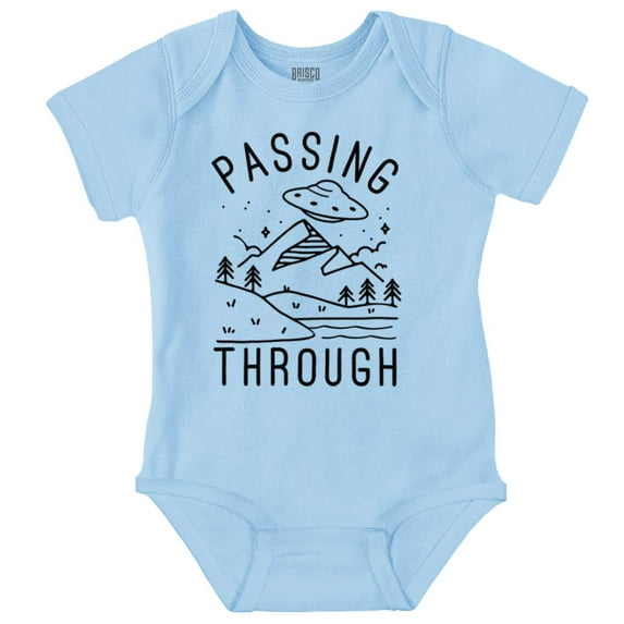 Alien UFO Passing Through Cute Funny Romper Boys or Girls Infant Baby Brisco Brands 24M