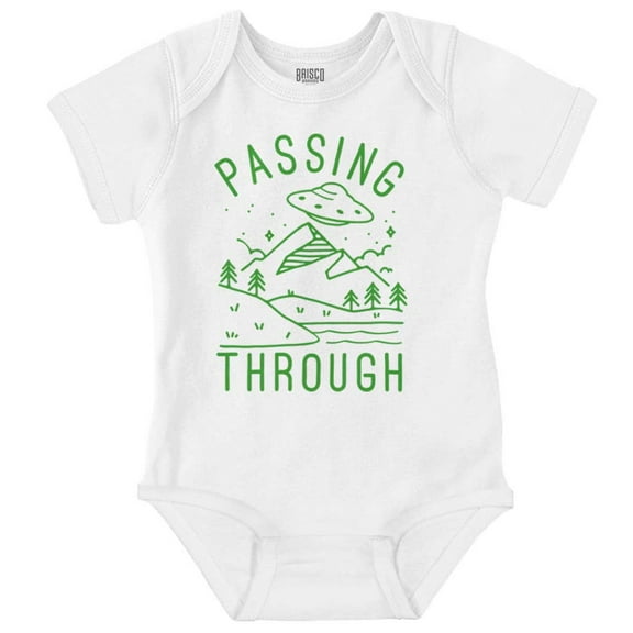 Alien UFO Passing Through Cute Funny Romper Boys or Girls Infant Baby Brisco Brands 6M