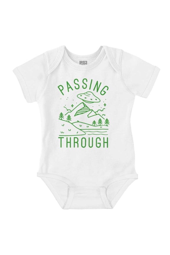 Alien UFO Passing Through Cute Funny Romper Boys or Girls Infant Baby Brisco Brands NB