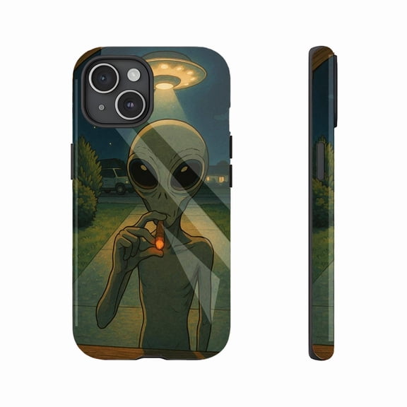 Alien UFO Tech Phone Case for Trendsetters & Night Owls, Durable Shockproof Design - Compatible with iPhone 11/12/13/14/15/16 (Pro Max/Plus)