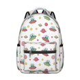 thumbnail image 1 of Alien UFO White Pattern Backpack for School, Cute School Bag with Adjustable Shoulder Straps and Padded Back, 15.3"x11"x7.1", 1 of 5