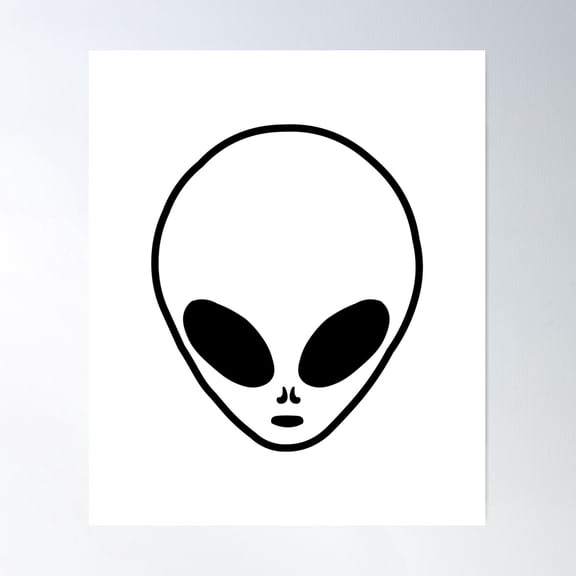 Alien Ufo Face On Pocket Poster Wall Art, Modern Wall Decor For Living Room Bedroom, 16x24 UNFRAMED