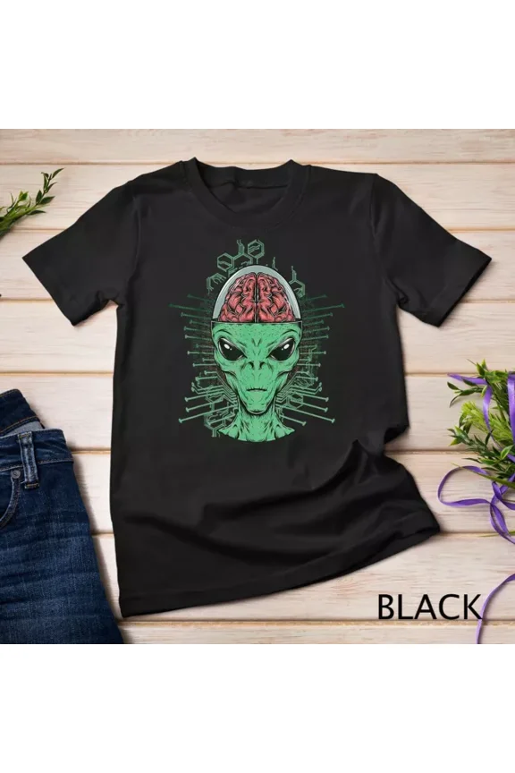 Alien Ufo Galaxy 51 Brain Space Astronaut Sci Fi Et Gift T-Shirt Unisex S-5XL Hot Trending Shirt, Vintage Birthday Gift
