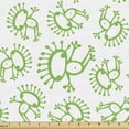 thumbnail image 1 of Ambesonne Alien Fabric by the Yard Upholstery, Doodle Monsters, 1 Yard, Lime Green, 1 of 4