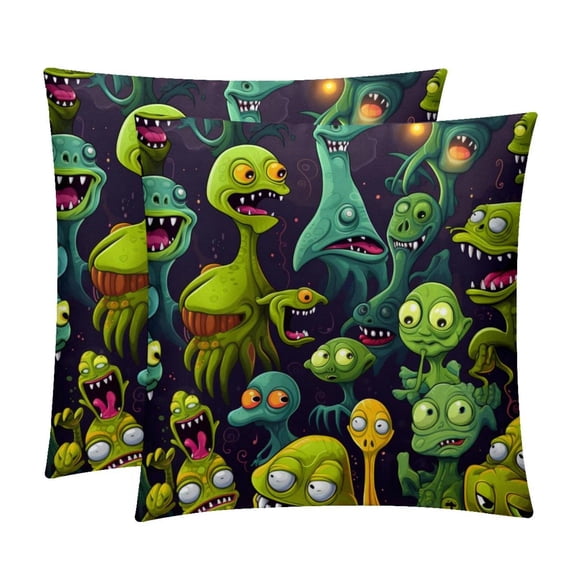 Alien Velvet Bed Pillow Set with Unique Patterns in Sizes 16x16, 18x18, and 20x20 Inches - Includes 2 Chair Pillow Covers, Throw Pillow Covers, Bed Pillow for Any Occasion