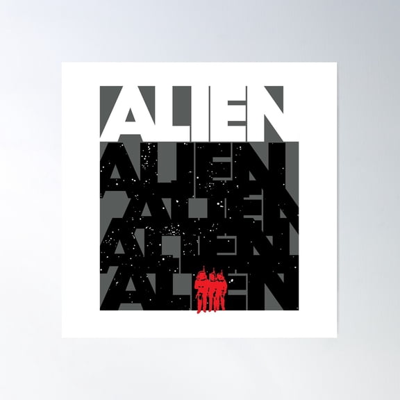 Alien Vintage Poster (White Tee Version) Poster Wall Art, Modern Wall Decor For Living Room Bedroom, 24x24 UNFRAMED