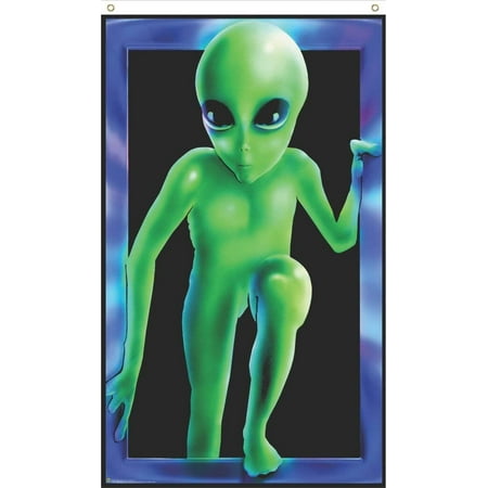 Alien Visitor Blacklight Reactive Fly Flag Poster - 3' x 5'